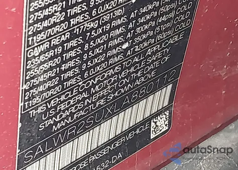 2020 Land Rover Range Rover Sport Hse Mhev z USA, uszkodzony, nr VIN SALWR2SUXLA880112